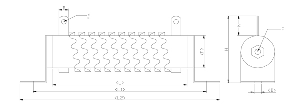 大電力不燃性巻線固定抵抗器-QR