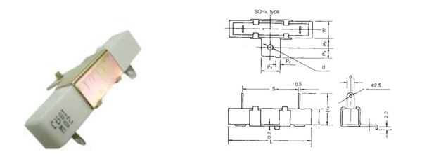 不燃性角形巻線固定抵抗器-SQHG